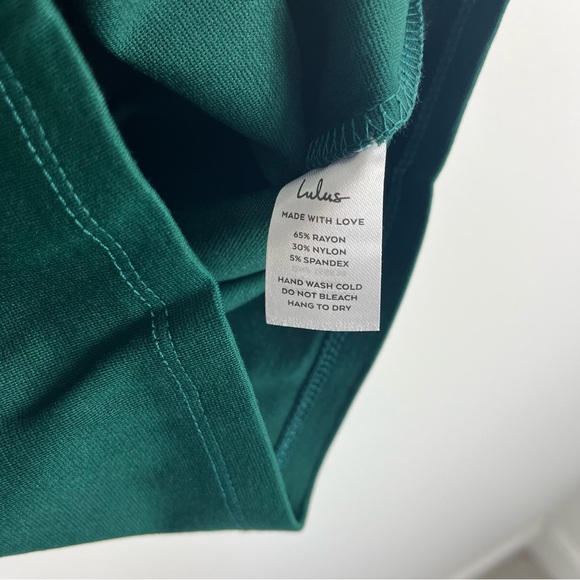 Lulus Down to Party Dark Green One Shoulder Cutout Bodycon Mini Dress Size Large - Picture 5 of 6